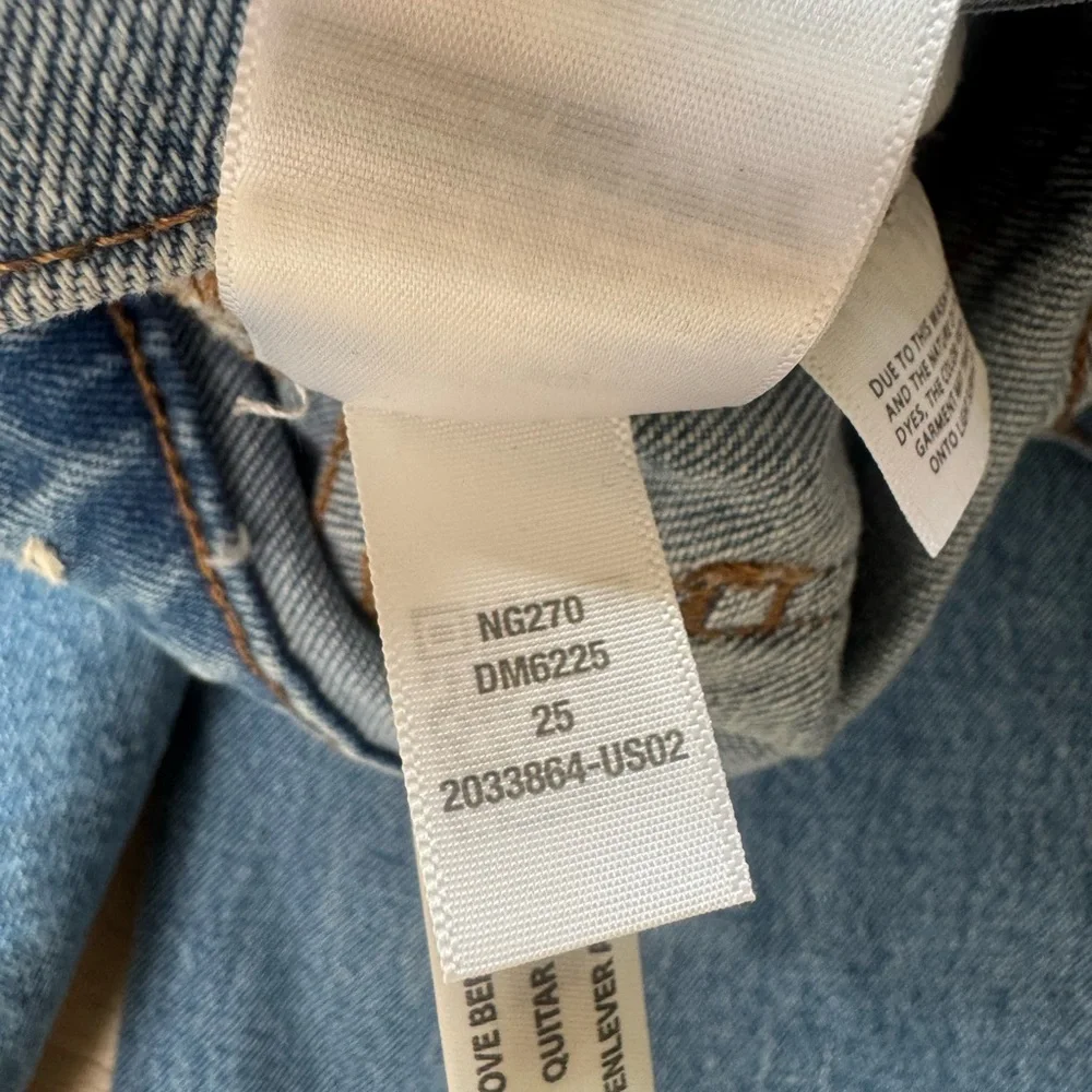 Madewell Perfect Vintage Wide Leg Jeans High Rise Raw Hem Size 25 - Picture 11 of 11